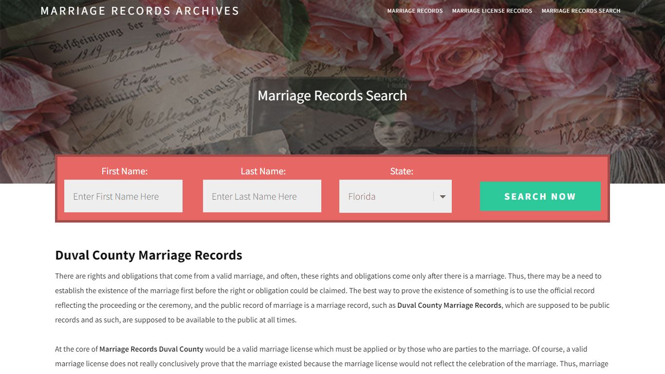 Duval County Marriage Records