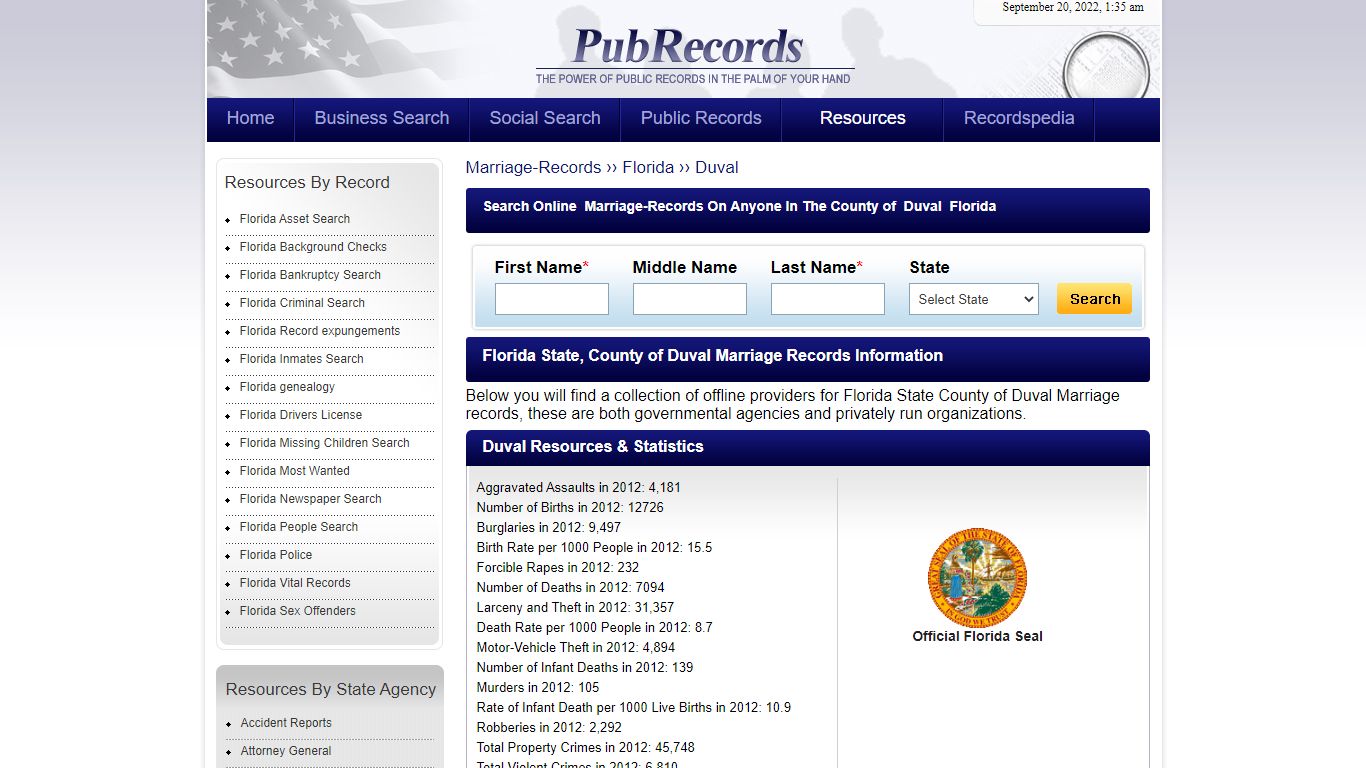 Duval County, Florida Marriage Records